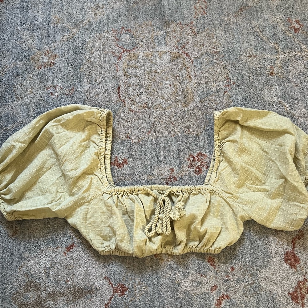 Madewell Light Yellow Puff Sleeve Blouse